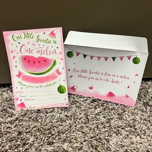 1st birthday invitation set of 20